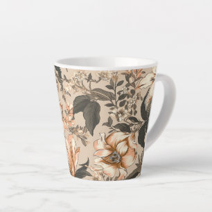 Vintages Blumenmuster Latte Tasse