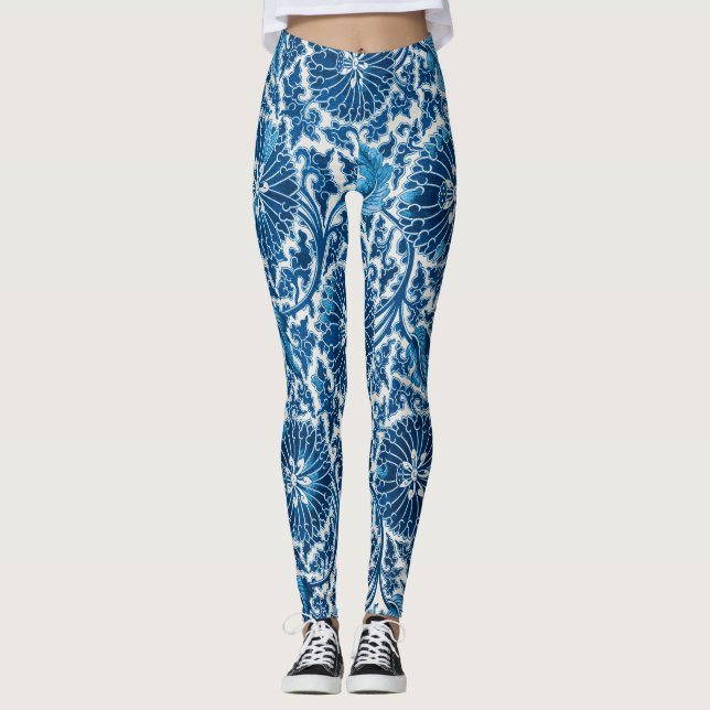 Vintages Blumenmuster Leggings (Vorderseite)