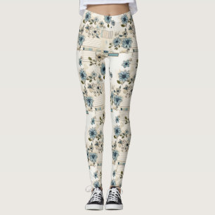 Vintages Blumenmuster Leggings