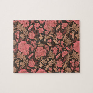 Vintages Blumenmuster mit pastellfarbenen Blume Puzzle