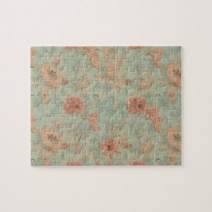 Vintages Blumenmuster mit pastellfarbenen Blume Puzzle