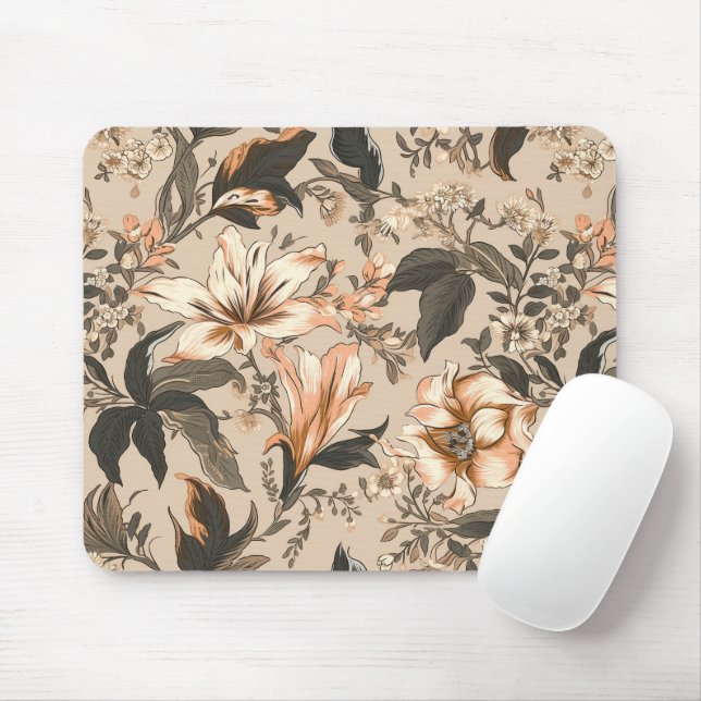 Vintages Blumenmuster Mousepad (Mit Mouse)