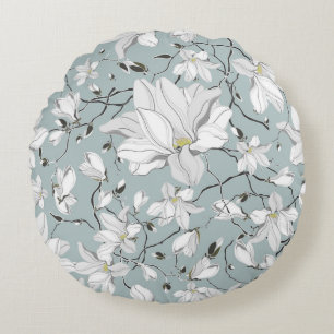 Vintages Blumenmuster. Nahtloses Muster Rundes Kissen