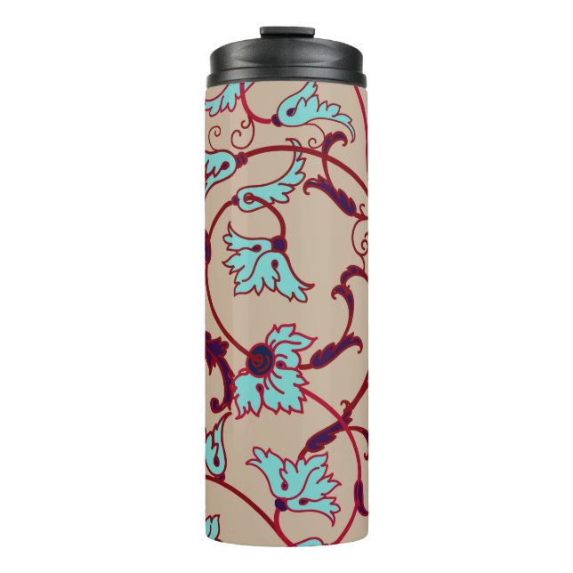 Vintages Blumenmuster. Nahtloses Muster,  Thermosbecher (Vorderseite)