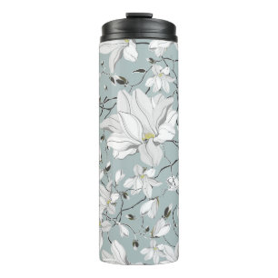 Vintages Blumenmuster. Nahtloses Muster Thermosbecher