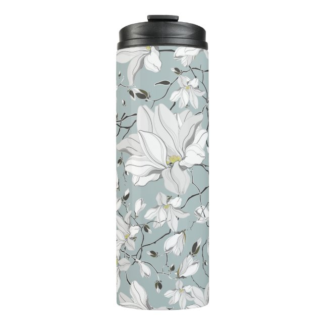 Vintages Blumenmuster. Nahtloses Muster Thermosbecher (Vorderseite)