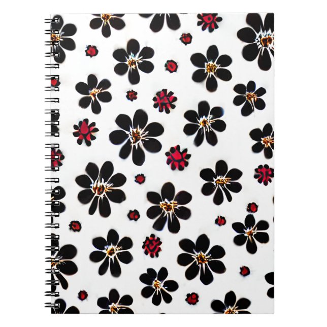Vintages Blumenmuster-Notebook Notizblock (Vorderseite)