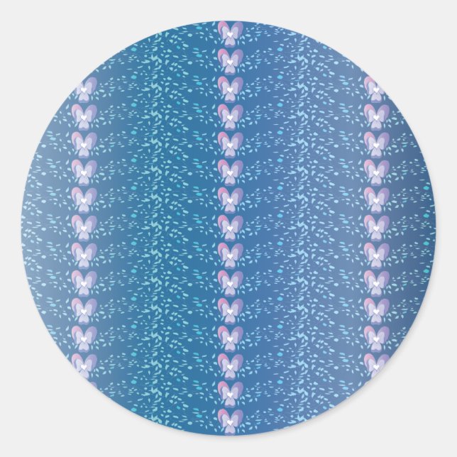 Vintages Blumenmuster Runder Aufkleber (Vorderseite)