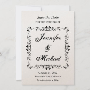 Vintages Blumenmuster Save the Date Hochzeit
