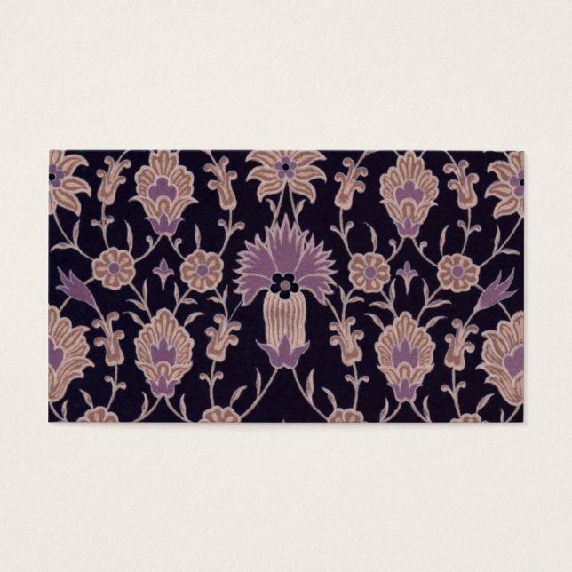 Vintages Blumenmuster - Schwarzes Mauve Rosa (Vorderseite)