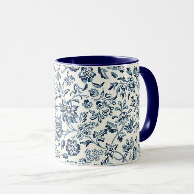 Vintages Blumenmuster Tasse (VorderseiteRechts)