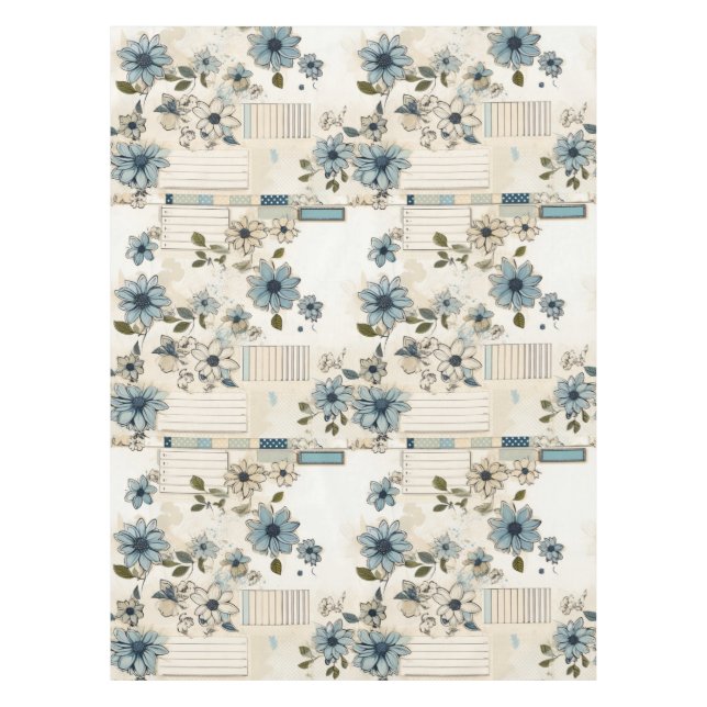 Vintages Blumenmuster Tischdecke (Vorderseite)