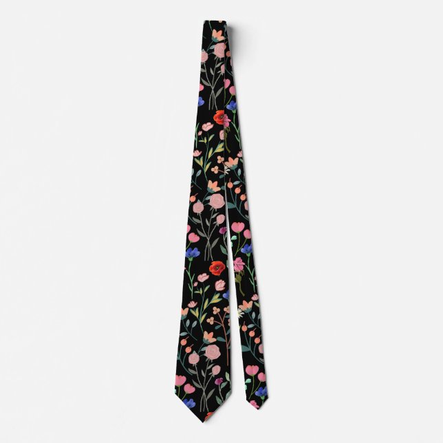 Vintages Blumenmuster VCFP2301 Krawatte (Vorderseite)