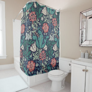 Vintages Blumenmuster, William Morris Duschvorhang