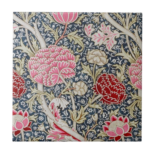 Vintages Blumenmuster, William Morris Fliese (Vorderseite)
