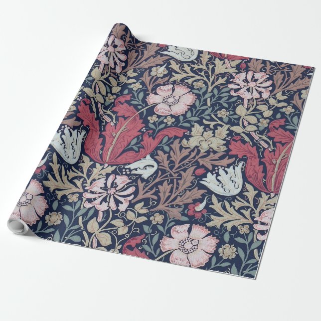 Vintages Blumenmuster, William Morris Geschenkpapier (Ungerollt)