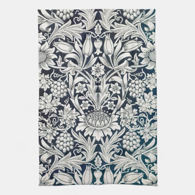 Vintages Blumenmuster, William Morris Geschirrtuch (Vertikal)