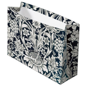 Vintages Blumenmuster, William Morris großes Gesch Große Geschenktüte