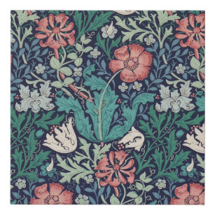 Vintages Blumenmuster, William Morris Künstlicher Leinwanddruck