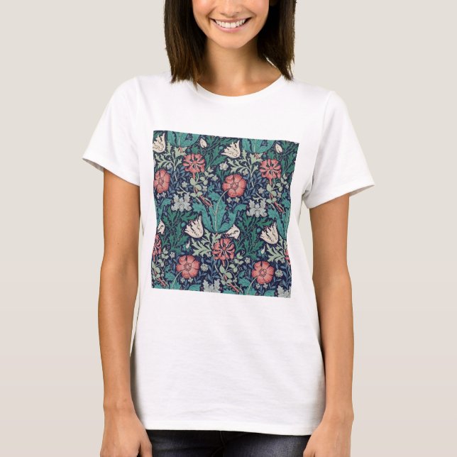 Vintages Blumenmuster, William Morris T-Shirt (Vorderseite)