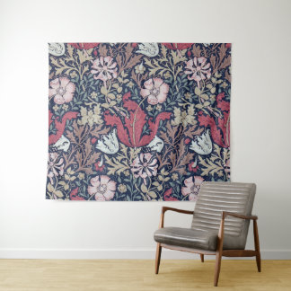 Vintages Blumenmuster, William Morris Wandteppich