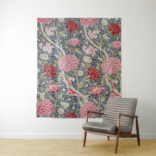 Vintages Blumenmuster, William Morris Wandteppich