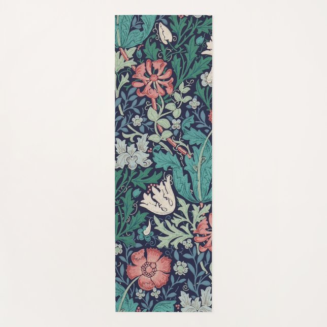 Vintages Blumenmuster, William Morris Yogamatte (Vorderseite)
