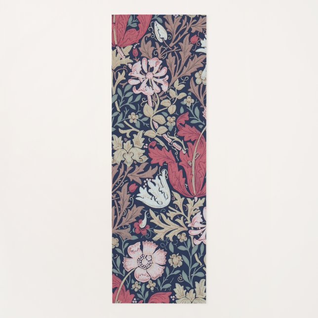 Vintages Blumenmuster, William Morris Yogamatte (Vorderseite)