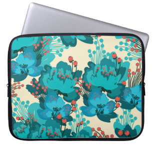 Vintages Blumenmuster, zarte Blume. Laptopschutzhülle