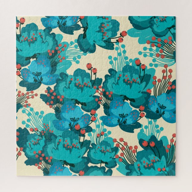 Vintages Blumenmuster, zarte Blume. Puzzle (Vertikal)