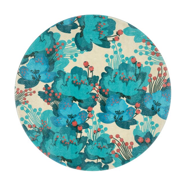 Vintages Blumenmuster, zarte Blume. Schneidebrett (Vorderseite)