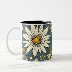 Vintages Blumenmuster Zweifarbige Tasse