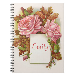 Vintages Blumennotizbuch Notizblock