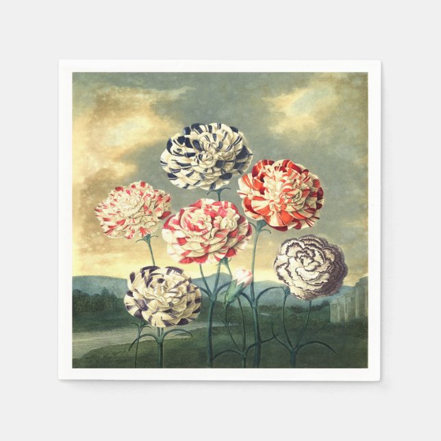 Vintages Blumenpapier Napkins Serviette (Vorderseite)