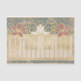 Vintages Blumenpiano Seidenpapier