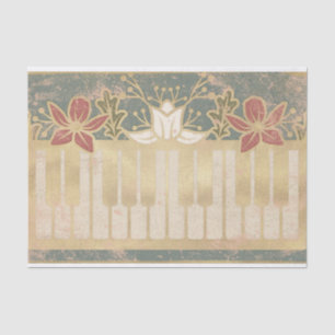 Vintages Blumenpiano Seidenpapier