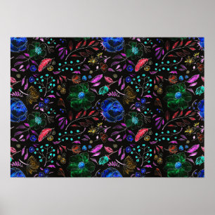 Vintages Blumenposter Poster