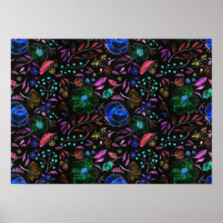 Vintages Blumenposter Poster