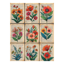 🌸 Vintages Blumenposter-Wörterbuch