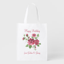Vintages Blumenrosa Burgundy Happy Geburtstagsgesc