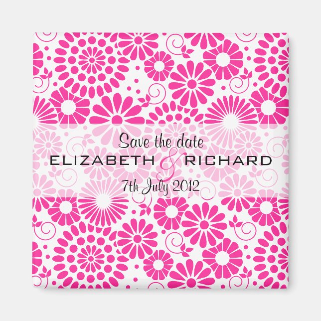 Vintages Blumenrosa Magnet (Vorne)