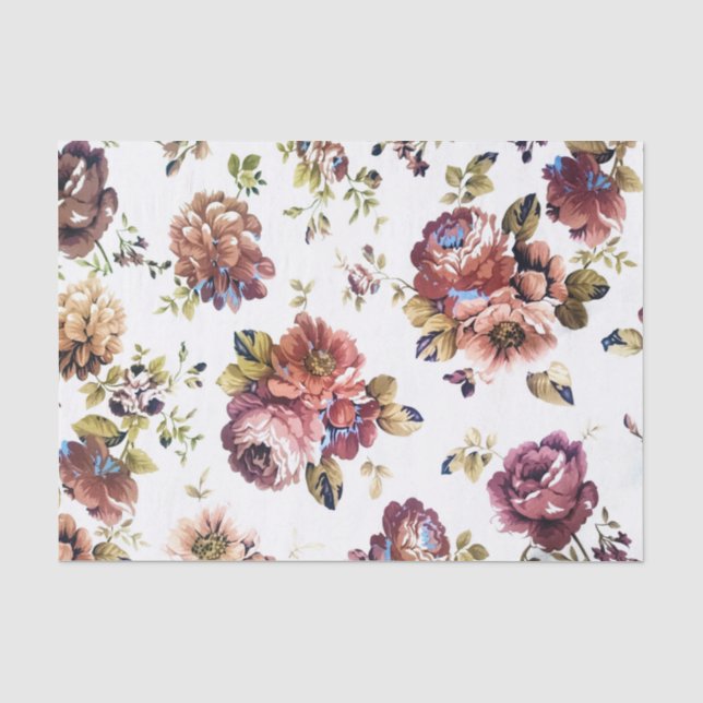 Vintages Blumenseidenpapier Seidenpapier (Vorderseite)