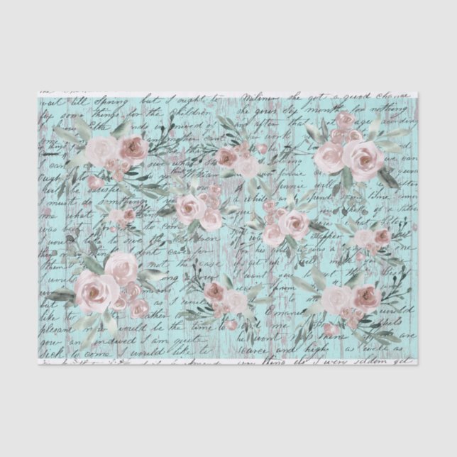 Vintages Blumenstraumpapier Seidenpapier (Vorderseite)