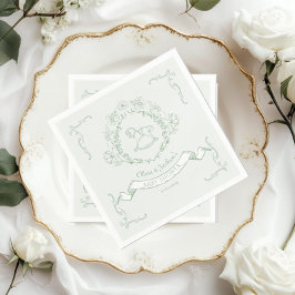 Vintages Blumenstrauß Chinoiserie Rodelbahn Serviette