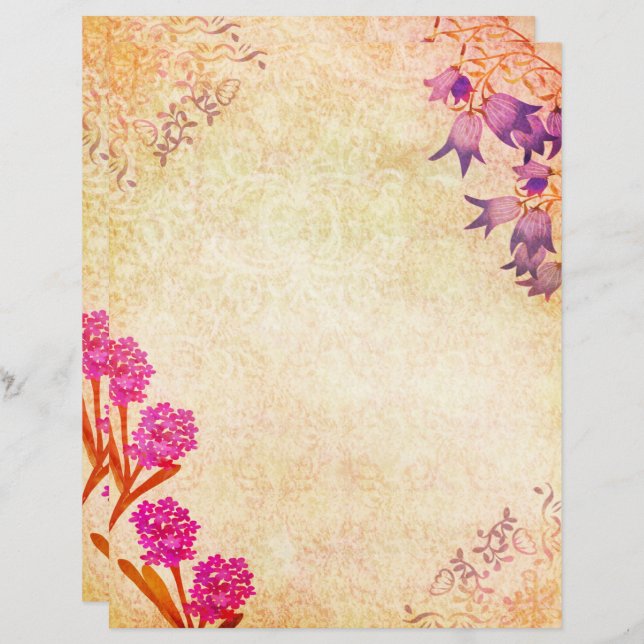 Vintages Blumenzapier (Vorne/Hinten)