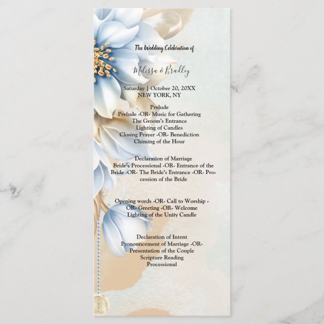 Vintages Blumenzeremonie-Programm Programm (Vorderseite)