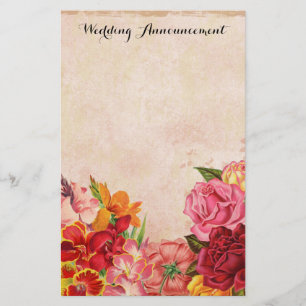 Vintages Blumenzettel Briefpapier