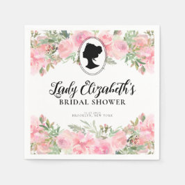 Vintages Blush Pink Floral Regal Brautparty Serviette