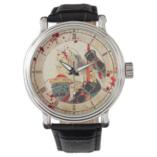 Vintages Blut überblutete Legendär Samurai Warrior Armbanduhr