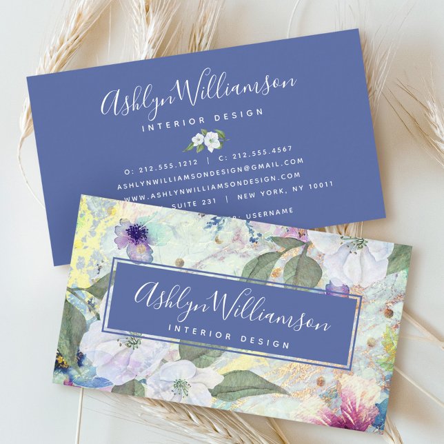 Vintages Blütengold Visitenkarte (Von Creator hochgeladen)